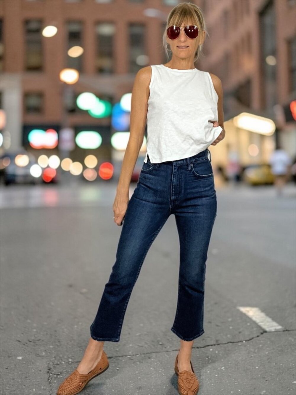 Moussy Vintage Emma Cropped Flare Jean 24 Blue High Rise NEW